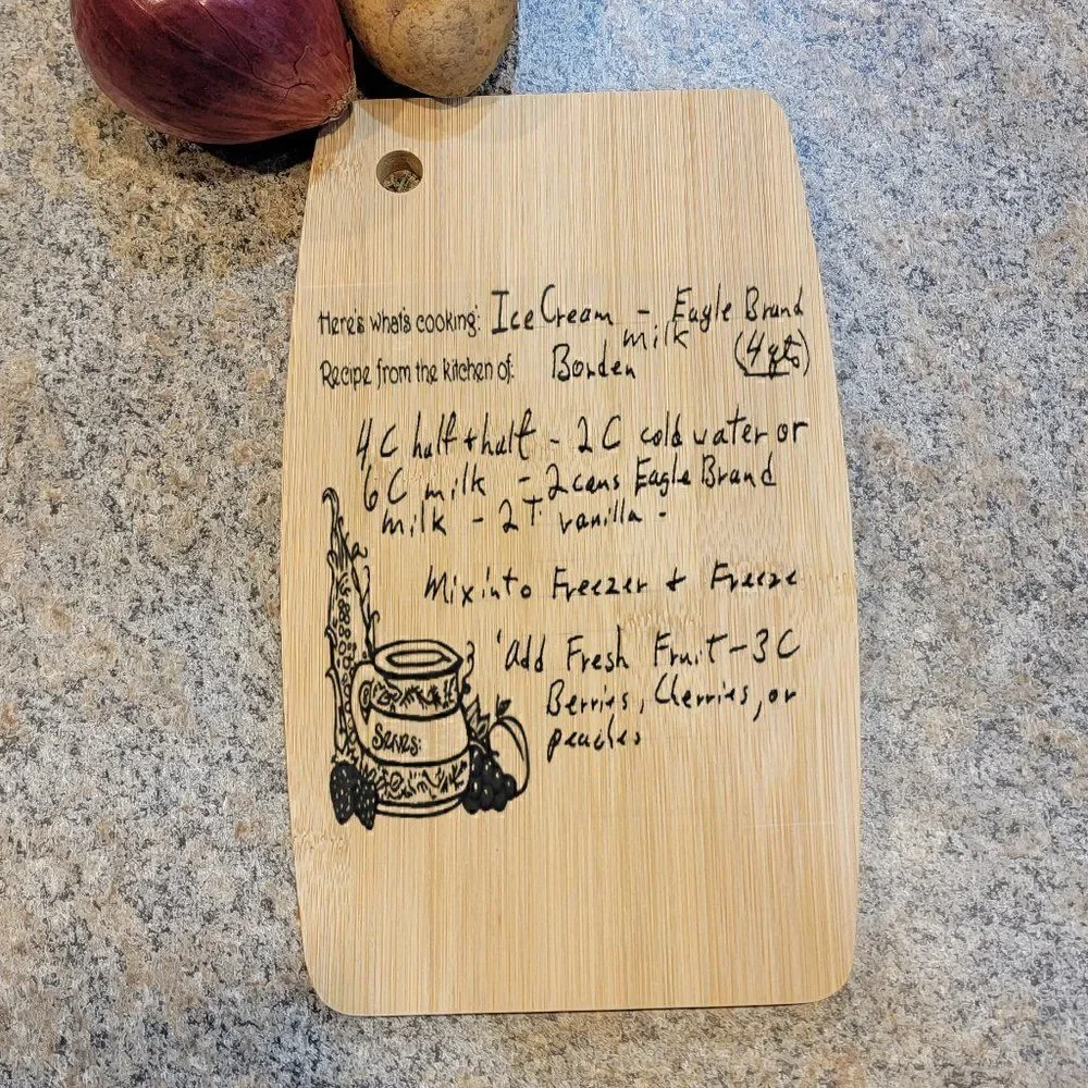 Personalized Cutting Board - Grandmas Handwritten Recipe Engraved